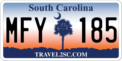 SC license plate MFY185