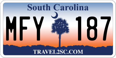 SC license plate MFY187