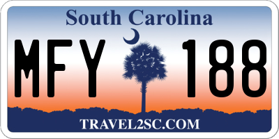 SC license plate MFY188