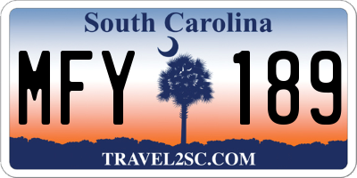 SC license plate MFY189