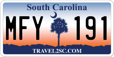 SC license plate MFY191