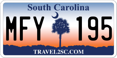 SC license plate MFY195