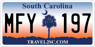 SC license plate MFY197