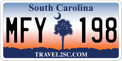 SC license plate MFY198