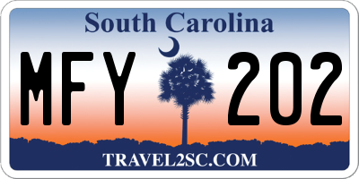 SC license plate MFY202