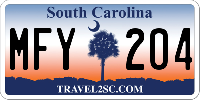 SC license plate MFY204