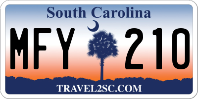 SC license plate MFY210