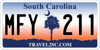 SC license plate MFY211