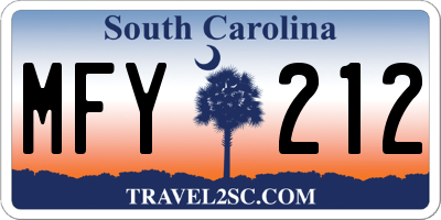 SC license plate MFY212