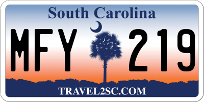 SC license plate MFY219