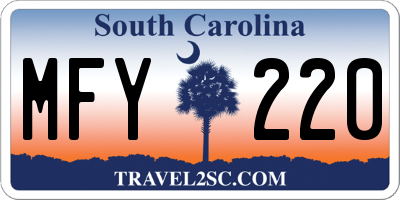 SC license plate MFY220