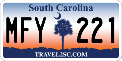 SC license plate MFY221