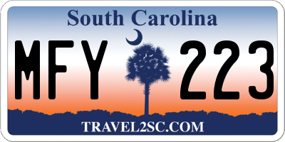 SC license plate MFY223