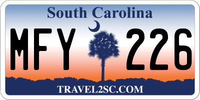 SC license plate MFY226