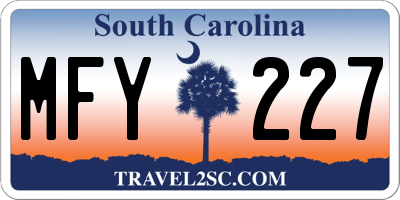SC license plate MFY227