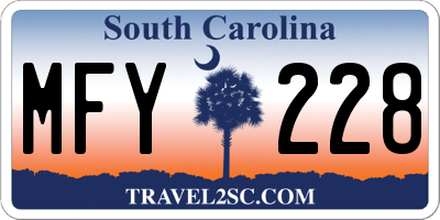 SC license plate MFY228