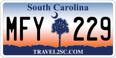 SC license plate MFY229