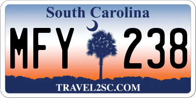 SC license plate MFY238