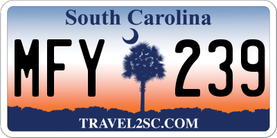 SC license plate MFY239