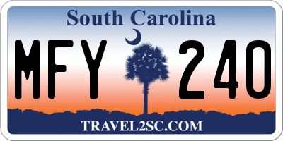 SC license plate MFY240