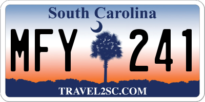 SC license plate MFY241