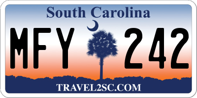 SC license plate MFY242
