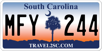 SC license plate MFY244
