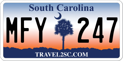 SC license plate MFY247
