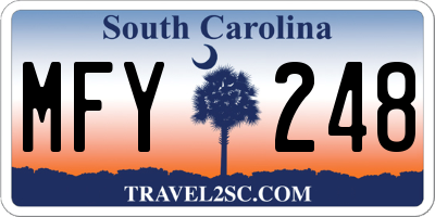 SC license plate MFY248