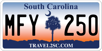SC license plate MFY250