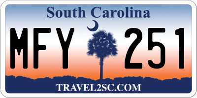 SC license plate MFY251