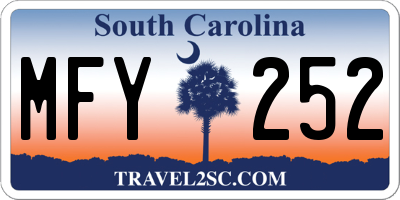 SC license plate MFY252