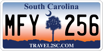 SC license plate MFY256