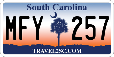 SC license plate MFY257