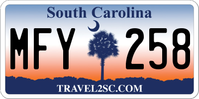SC license plate MFY258