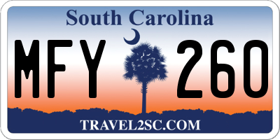 SC license plate MFY260
