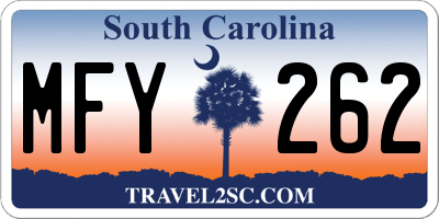 SC license plate MFY262