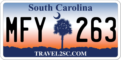 SC license plate MFY263