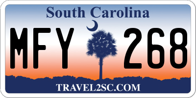 SC license plate MFY268