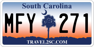 SC license plate MFY271