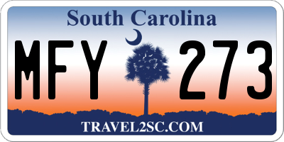 SC license plate MFY273