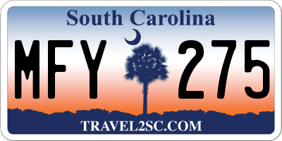 SC license plate MFY275