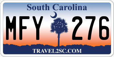 SC license plate MFY276