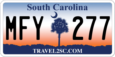 SC license plate MFY277