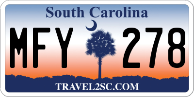 SC license plate MFY278
