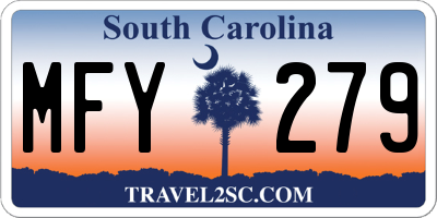 SC license plate MFY279