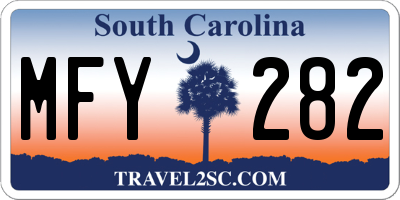SC license plate MFY282