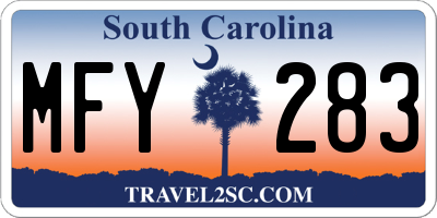 SC license plate MFY283
