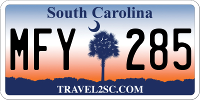 SC license plate MFY285