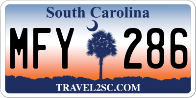 SC license plate MFY286